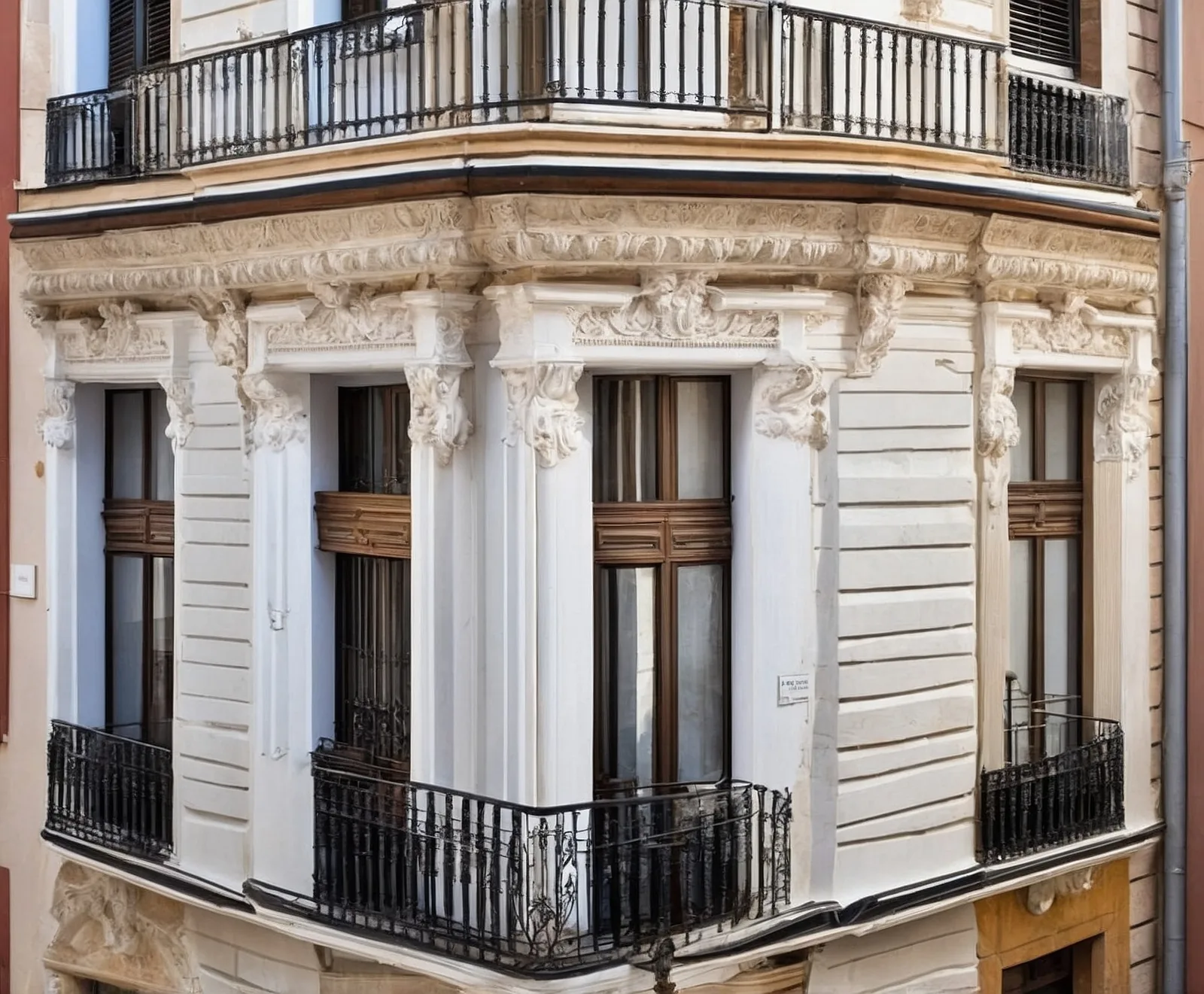 Fachada de un elegante edificio clásico valenciano